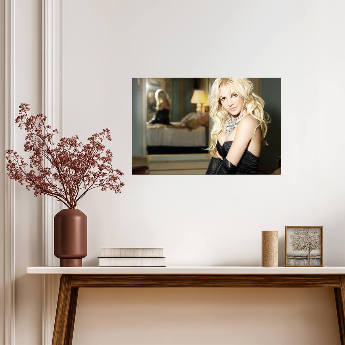Britney Spears in Black Dress | Pop Music Poster | Sexy Celebrity Wall Art - Music Poster