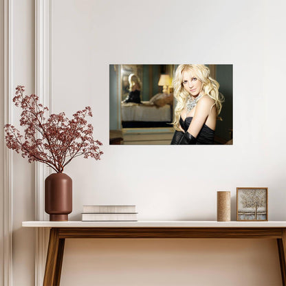 Britney Spears in Black Dress | Pop Music Poster | Sexy Celebrity Wall Art - Music Poster