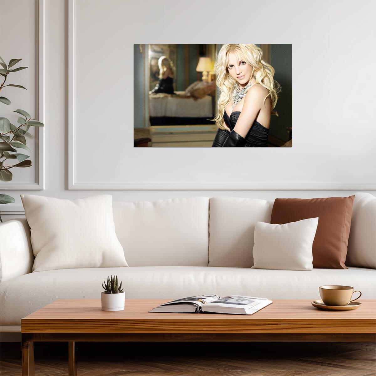 Britney Spears in Black Dress | Pop Music Poster | Sexy Celebrity Wall Art - Music Poster