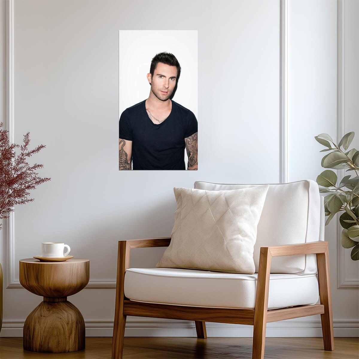 Adam Levine Studio Portrait | Pop Rock Poster | Tattooed Singer Print - Music Poster