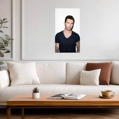 Adam Levine Studio Portrait | Pop Rock Poster | Tattooed Singer Print - Music Poster