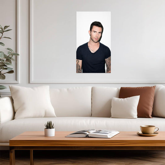 Adam Levine Studio Portrait | Pop Rock Poster | Tattooed Singer Print - Music Poster