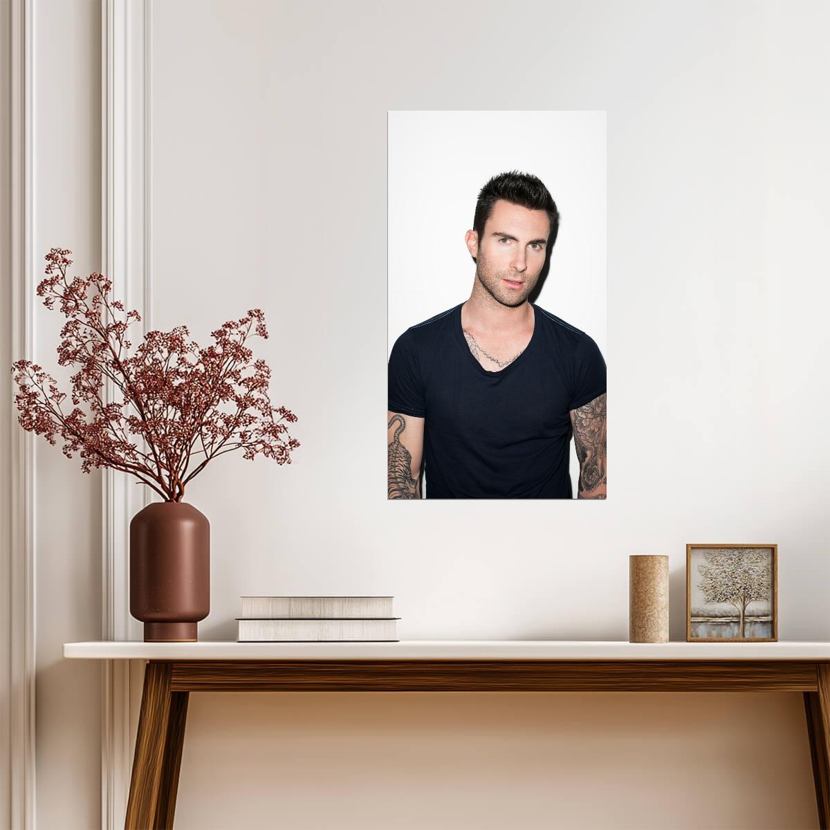 Adam Levine Studio Portrait | Pop Rock Poster | Tattooed Singer Print - Music Poster
