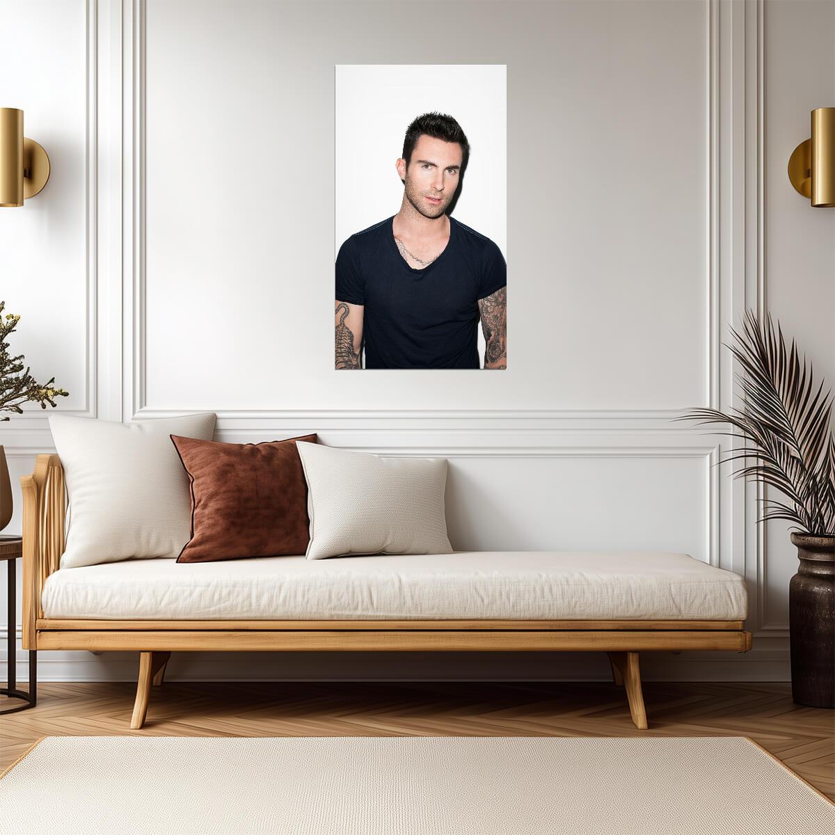 Adam Levine Studio Portrait | Pop Rock Poster | Tattooed Singer Print - Music Poster