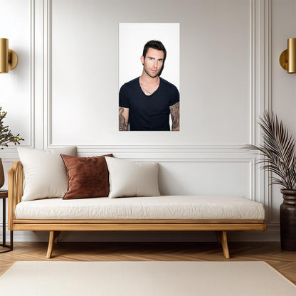 Adam Levine Studio Portrait | Pop Rock Poster | Tattooed Singer Print - Music Poster