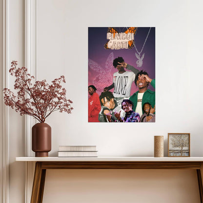 Playboi Carti Butterfly Collage | VLONE Poster | Hip Hop Tribute Art - Music Poster