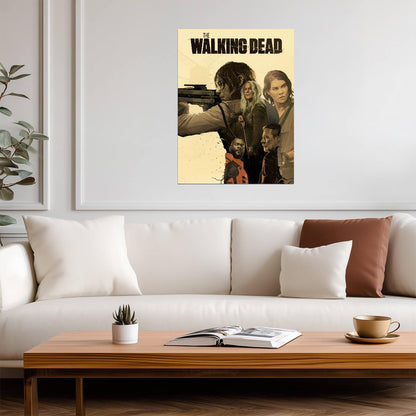 The Walking Dead Illustrated Cast | Graphic TV Show Poster | Apocalyptic Horror Art - Movies & TV Poster