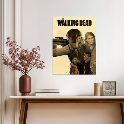 The Walking Dead Illustrated Cast | Graphic TV Show Poster | Apocalyptic Horror Art - Movies & TV Poster