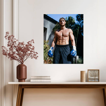 Logan Paul Athletic Portrait | Celebrity Boxing Poster | Workout Motivation Art - Sports Poster