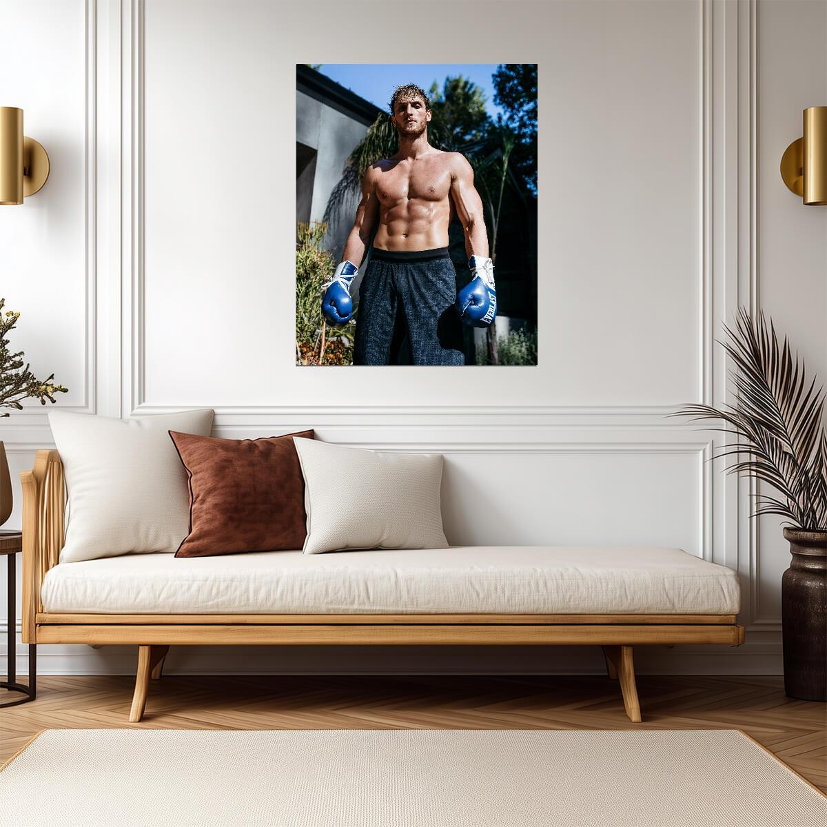 Logan Paul Athletic Portrait | Celebrity Boxing Poster | Workout Motivation Art - Sports Poster
