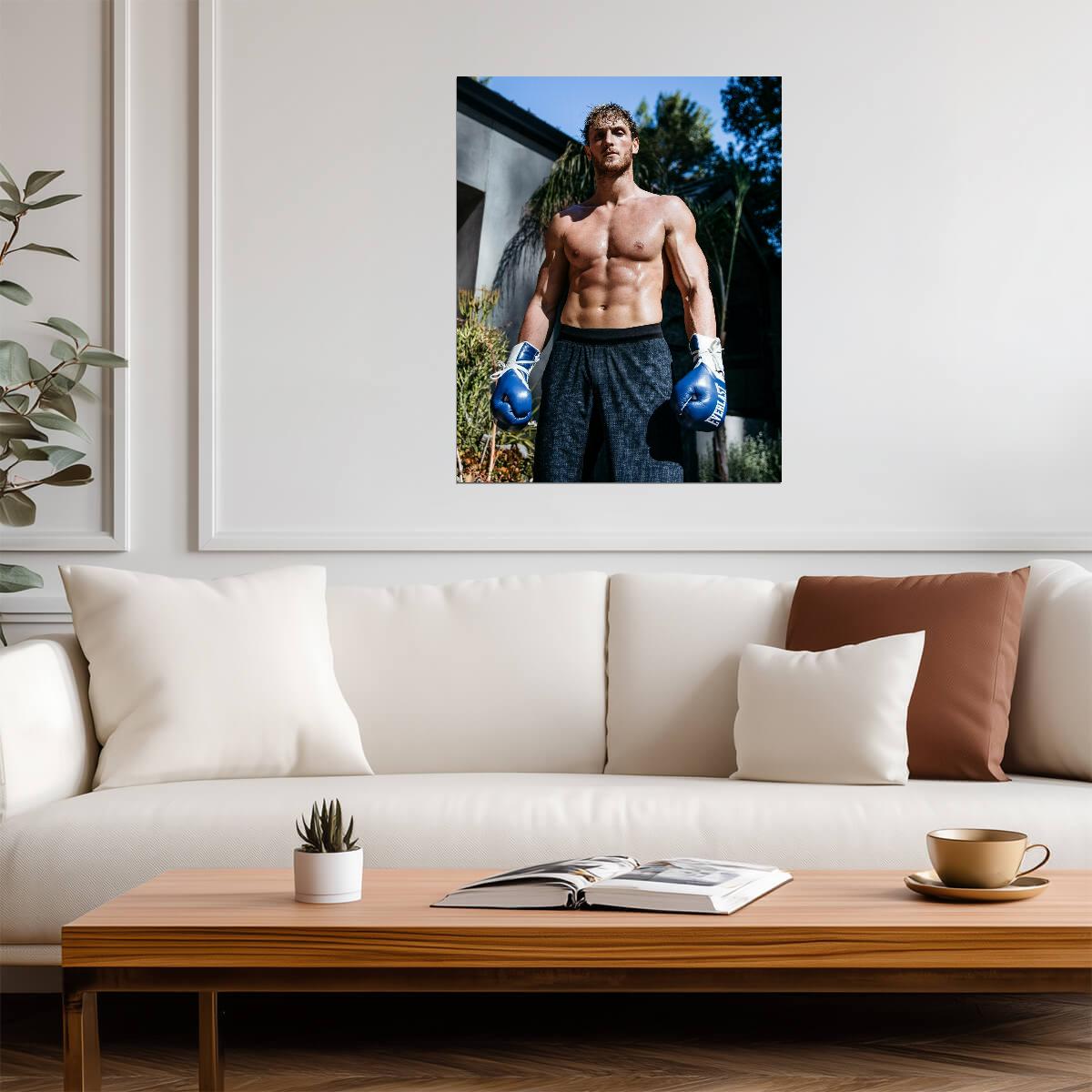 Logan Paul Athletic Portrait | Celebrity Boxing Poster | Workout Motivation Art - Sports Poster