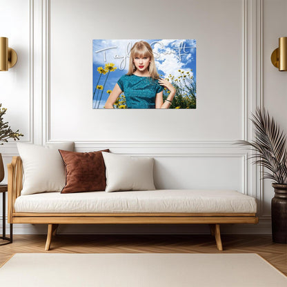 Taylor Swift Daisy Field Photo | Music Star Art Print | Celebrity Wall Poster - Music Poster