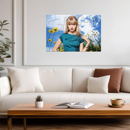 Taylor Swift Daisy Field Photo | Music Star Art Print | Celebrity Wall Poster - Music Poster