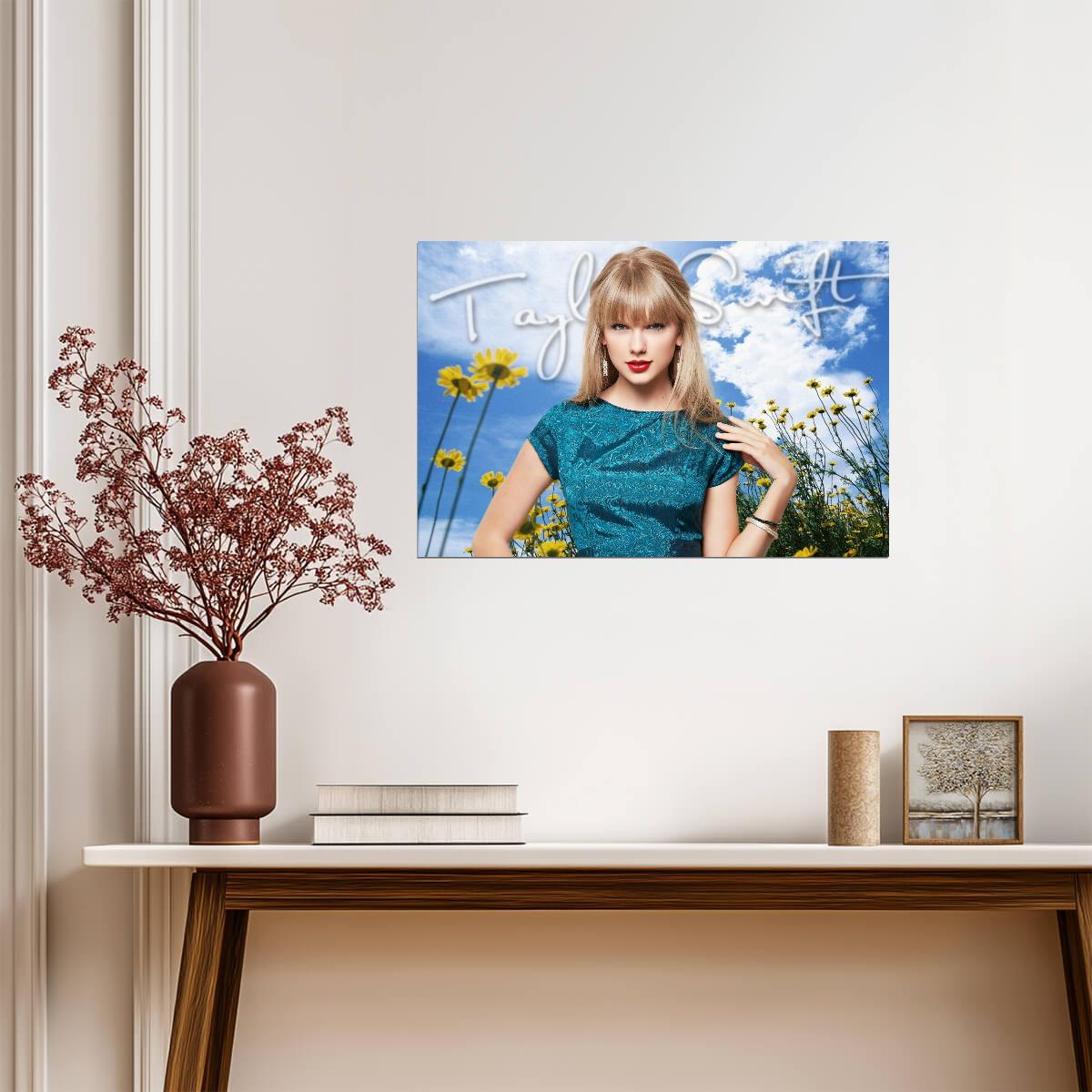 Taylor Swift Daisy Field Photo | Music Star Art Print | Celebrity Wall Poster - Music Poster
