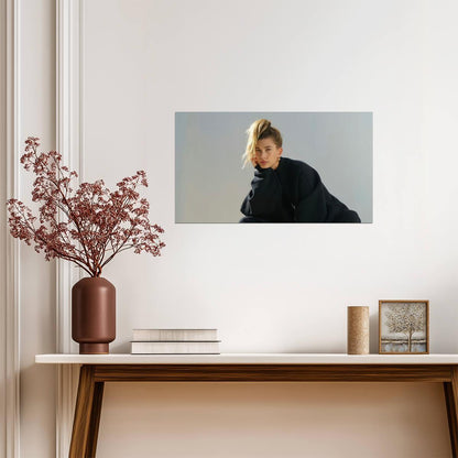 Hailey Bieber | Neutral Tone Print | Art Poster - Celebrities Poster