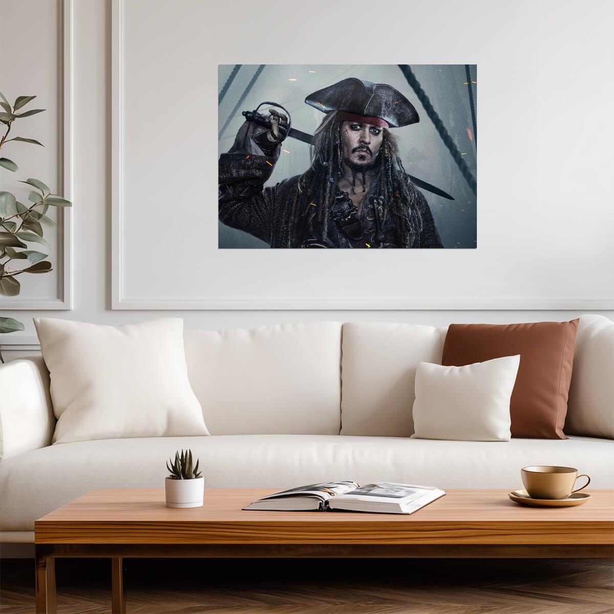 Pirates of the Caribbean Captain Jack Sparrow | Johnny Depp Movie Poster | Adventure Film Wall Art - Movies & TV Poster