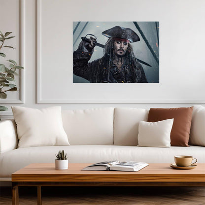 Pirates of the Caribbean Captain Jack Sparrow | Johnny Depp Movie Poster | Adventure Film Wall Art - Movies & TV Poster