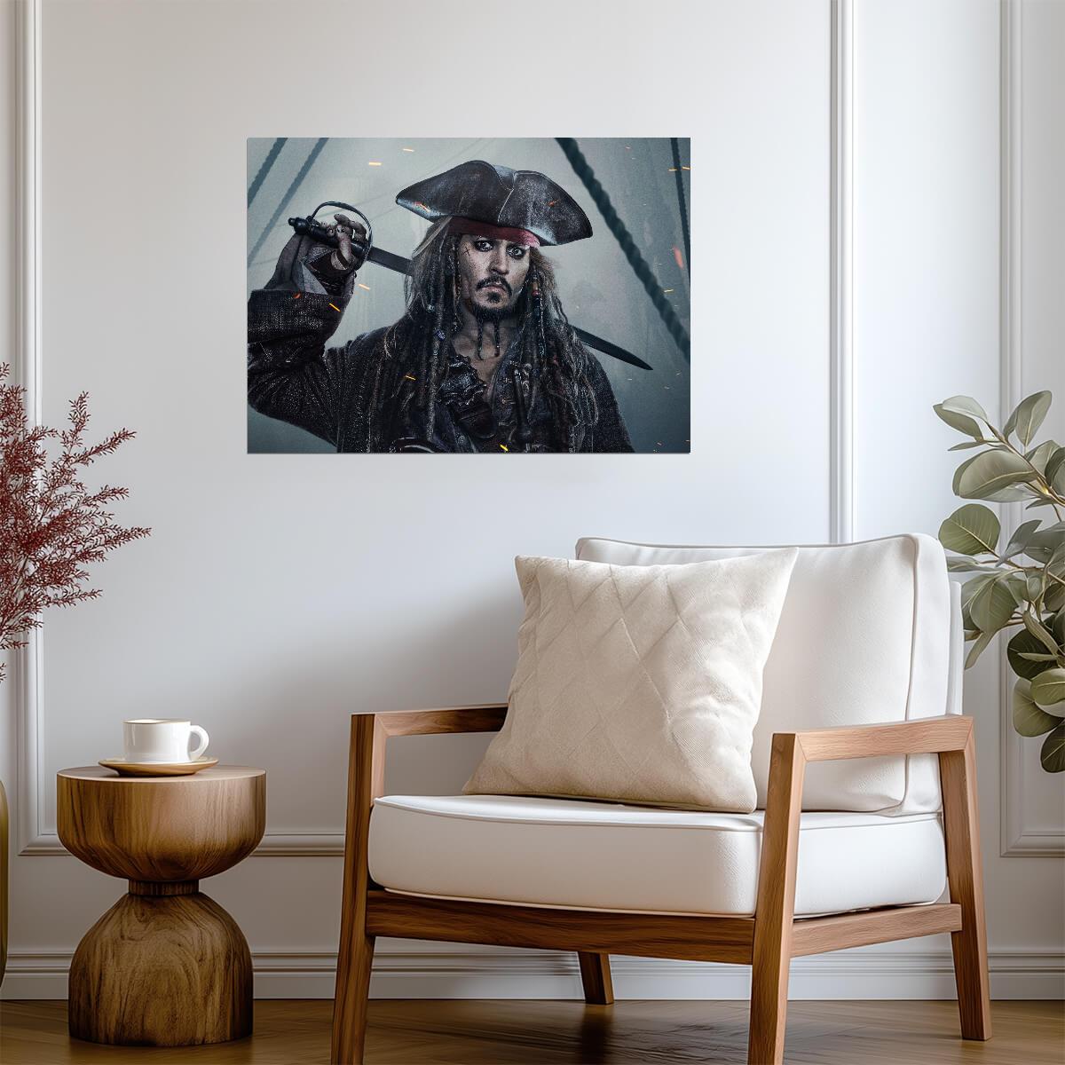 Pirates of the Caribbean Captain Jack Sparrow | Johnny Depp Movie Poster | Adventure Film Wall Art - Movies & TV Poster