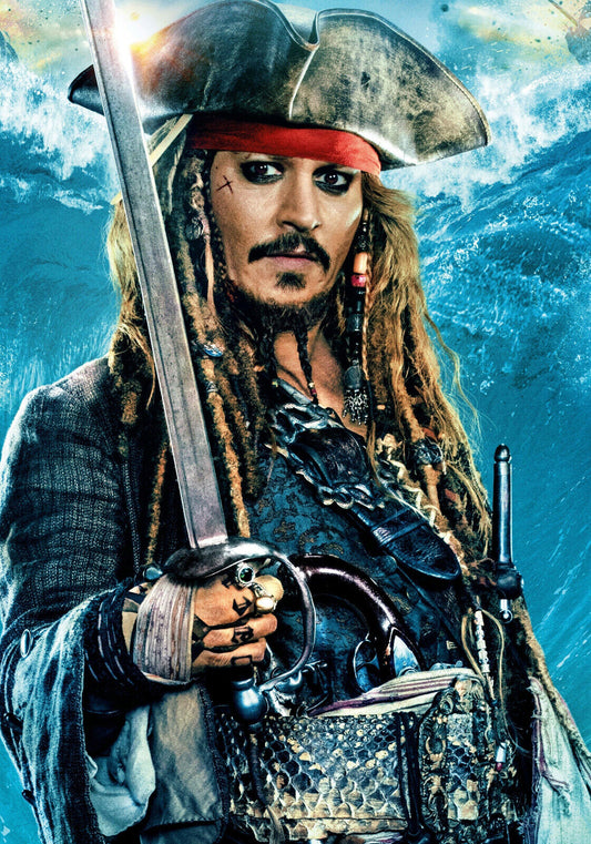 Johnny Depp in Pirates of the Caribbean | Captain Jack Sparrow Poster | Movie Wall Art - Movies & TV Poster