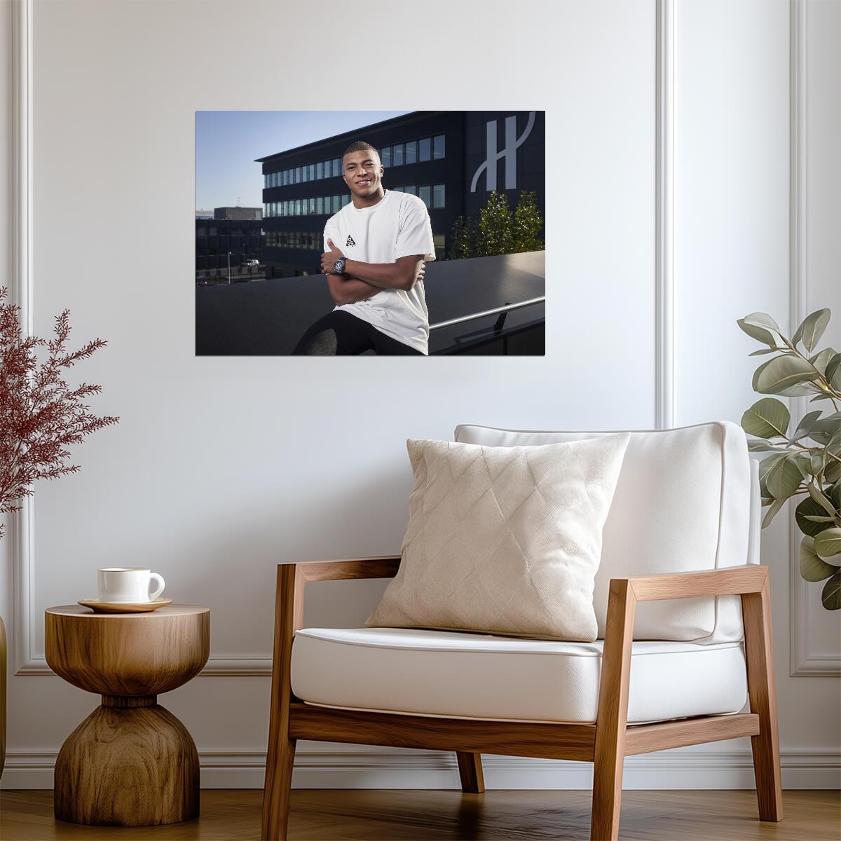 Kylian Mbappe Casual Style Portrait | Soccer Poster | French Superstar Print - Sports Poster