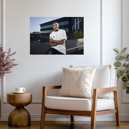 Kylian Mbappe Casual Style Portrait | Soccer Poster | French Superstar Print - Sports Poster