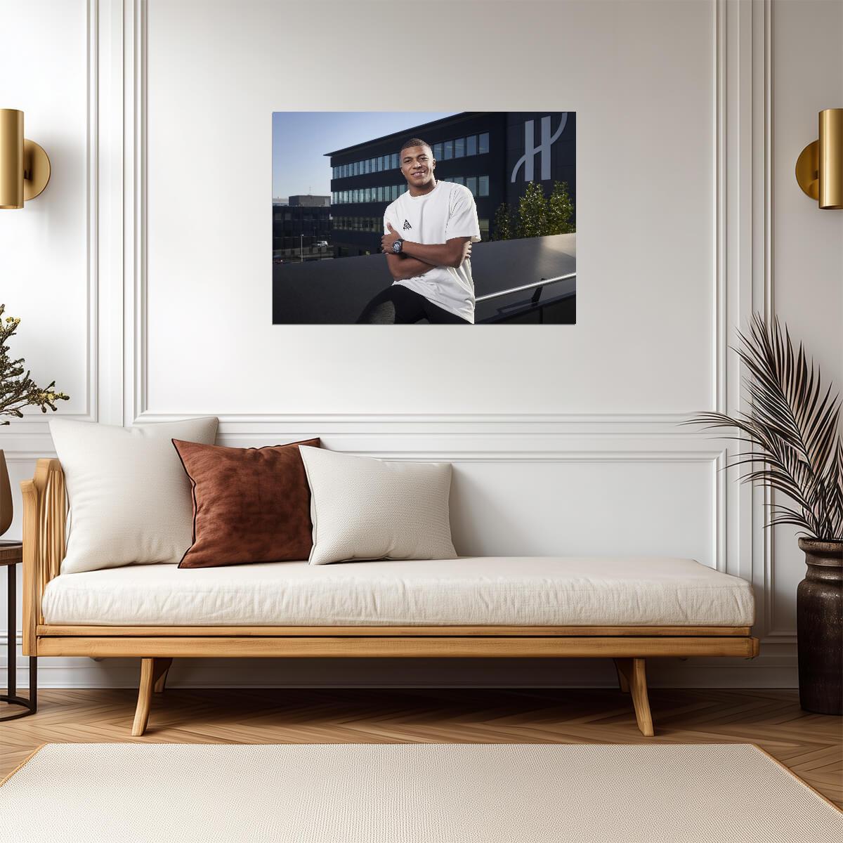 Kylian Mbappe Casual Style Portrait | Soccer Poster | French Superstar Print - Sports Poster