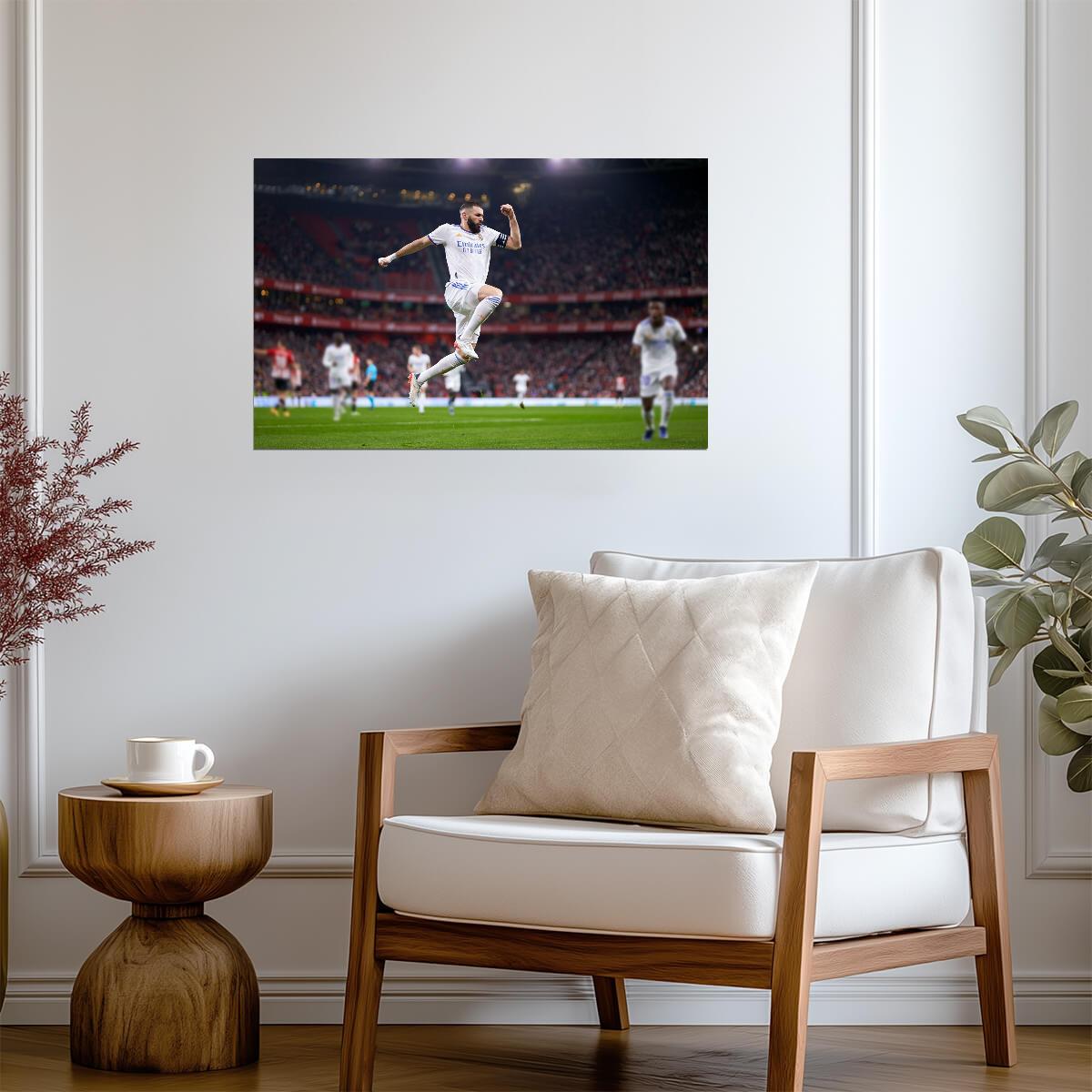 Karim Benzema Real Madrid Goal Celebration | Soccer Poster | Sports Legend Action Photo - Sports Poster