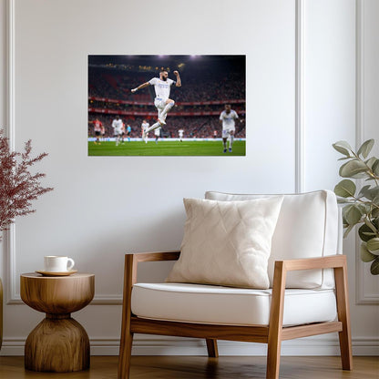 Karim Benzema Real Madrid Goal Celebration | Soccer Poster | Sports Legend Action Photo - Sports Poster