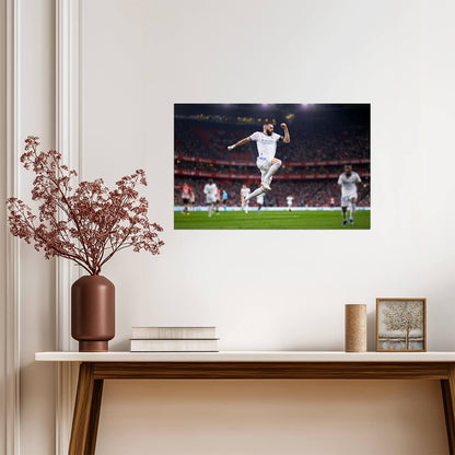 Karim Benzema Real Madrid Goal Celebration | Soccer Poster | Sports Legend Action Photo - Sports Poster
