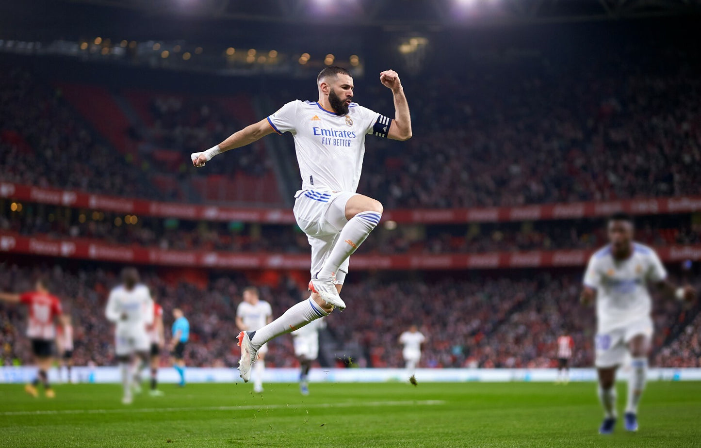 Karim Benzema Real Madrid Goal Celebration | Soccer Poster | Sports Legend Action Photo - Sports Poster