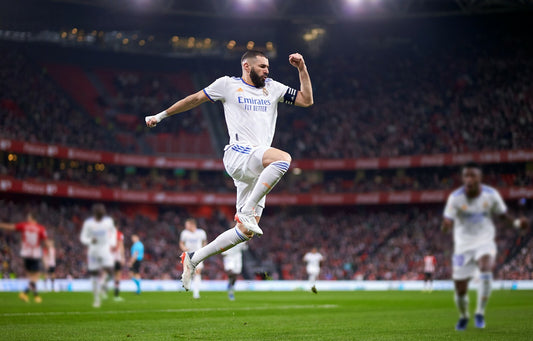 Karim Benzema Real Madrid Goal Celebration | Soccer Poster | Sports Legend Action Photo - Sports Poster