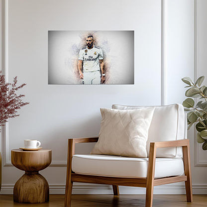 Karim Benzema Real Madrid | Soccer Legend Poster | Stylized Sketch Art Print - Sports Poster