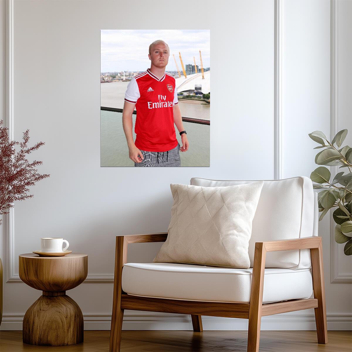 Theo Baker YouTuber | Arsenal FC Fan Poster | Soccer Content Creator Photo - Sports Poster