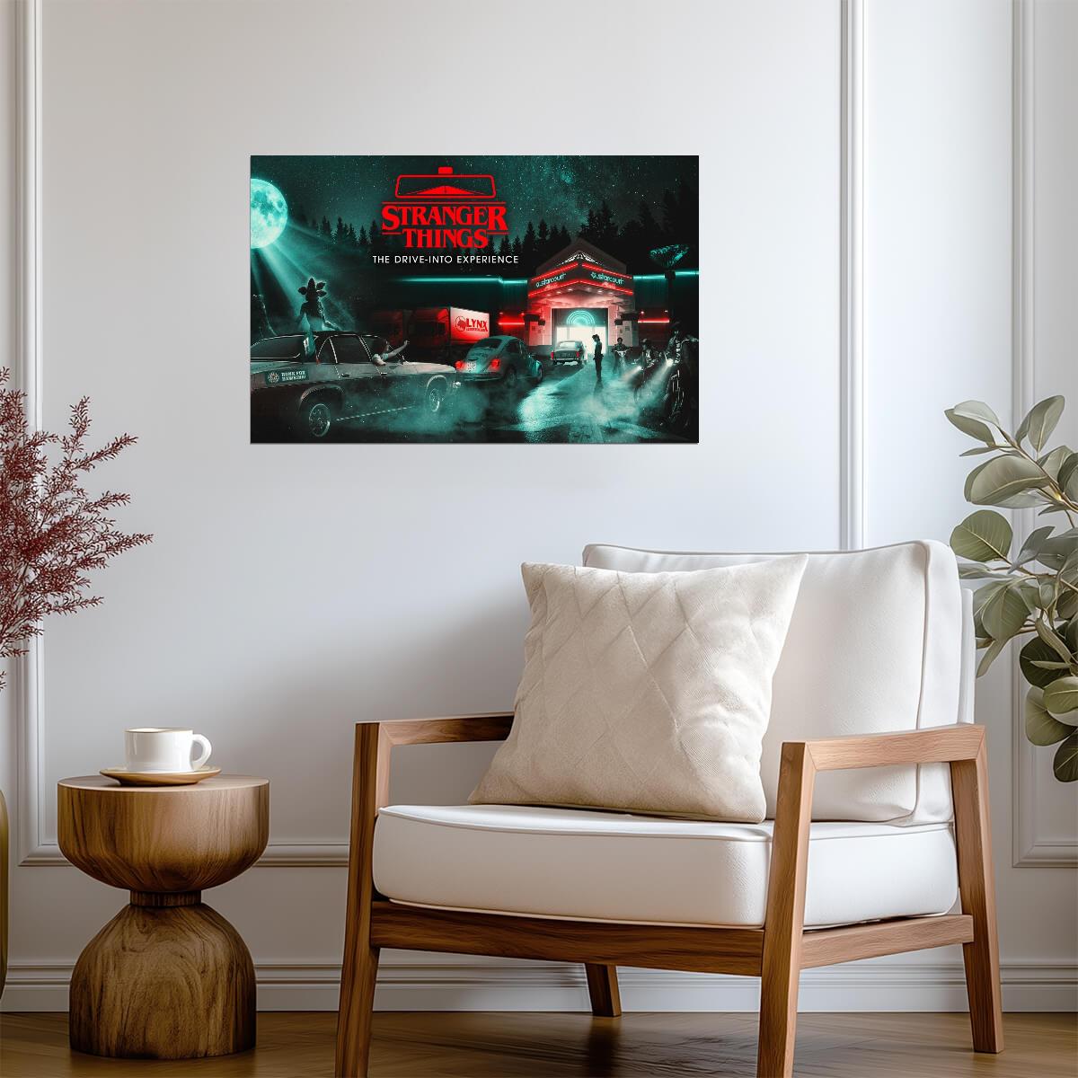 Stranger Things The Drive-Into Experience | Starcourt Mall Neon Art | Sci-Fi Event Poster - Movies & TV Poster