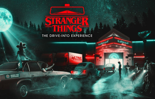 Stranger Things The Drive-Into Experience | Starcourt Mall Neon Art | Sci-Fi Event Poster - Movies & TV Poster
