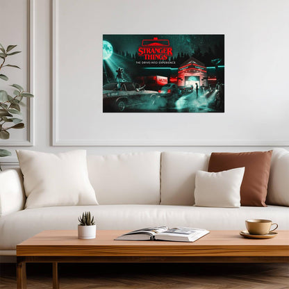 Stranger Things The Drive-Into Experience | Starcourt Mall Neon Art | Sci-Fi Event Poster - Movies & TV Poster