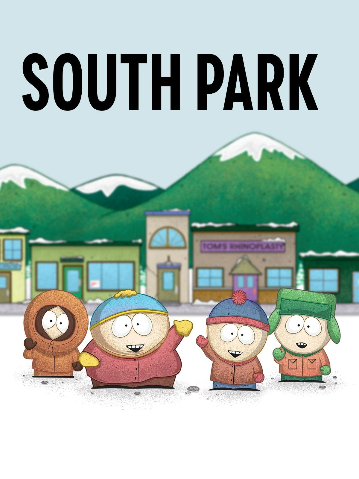 South Park Stan Kyle Cartman & Kenny | Winter Town Background | Classic Animation Poster - Movies & TV Poster