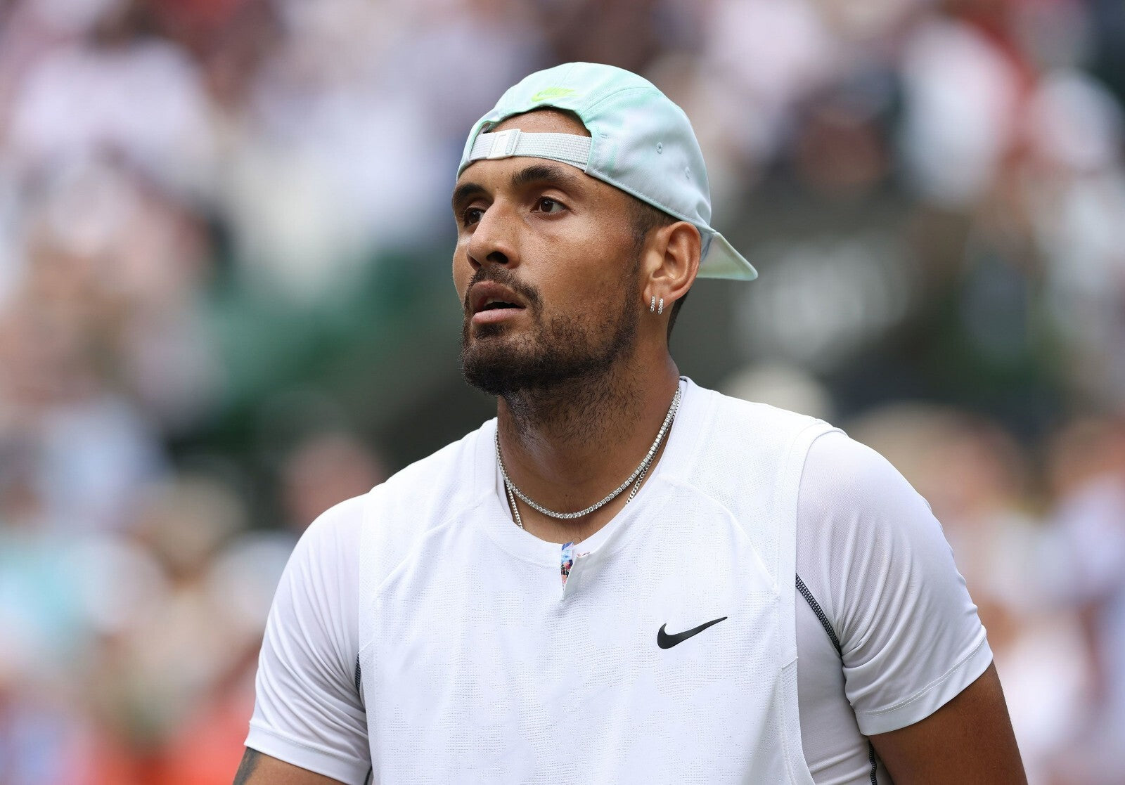 Nick Kyrgios White Nike Cap | Tennis Poster | Australian Bad Boy Art - Sports Poster