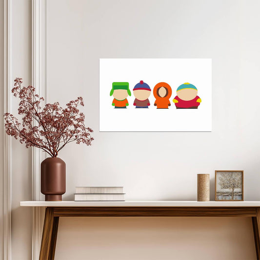 South Park Minimalist Character Icons | Kyle Stan Kenny Cartman | Vector Art Poster - Movies & TV Poster