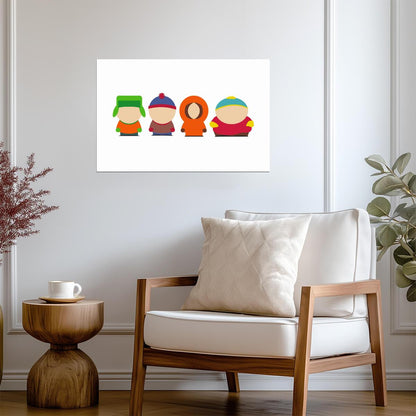 South Park Minimalist Character Icons | Kyle Stan Kenny Cartman | Vector Art Poster - Movies & TV Poster