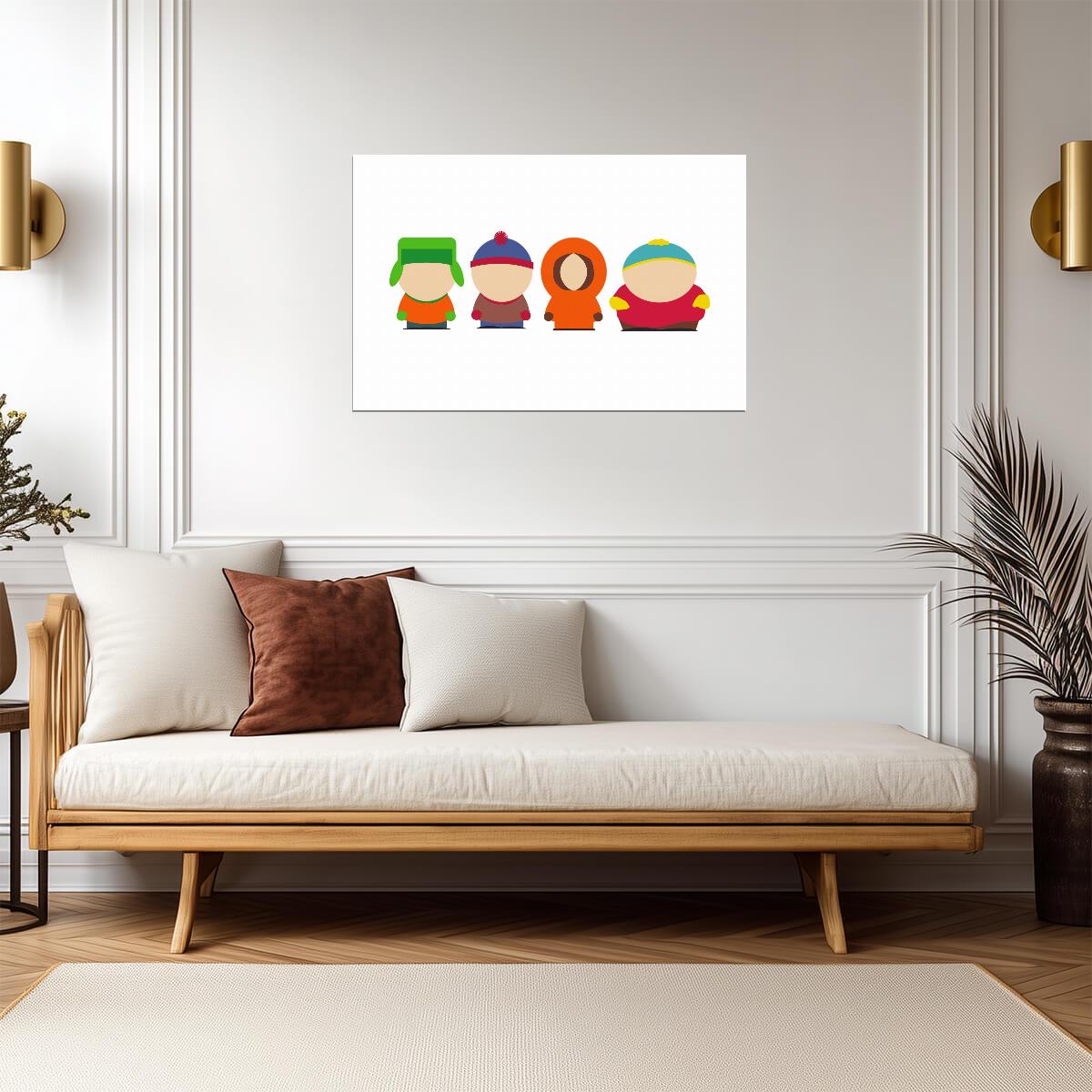 South Park Minimalist Character Icons | Kyle Stan Kenny Cartman | Vector Art Poster - Movies & TV Poster