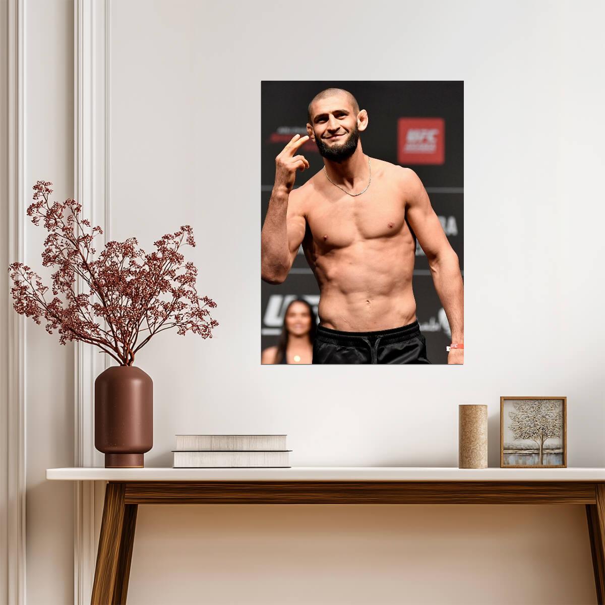Khamzat Chimaev UFC Weigh-In | MMA Fighter Poster | Combat Sports Wall Art - Sports Poster