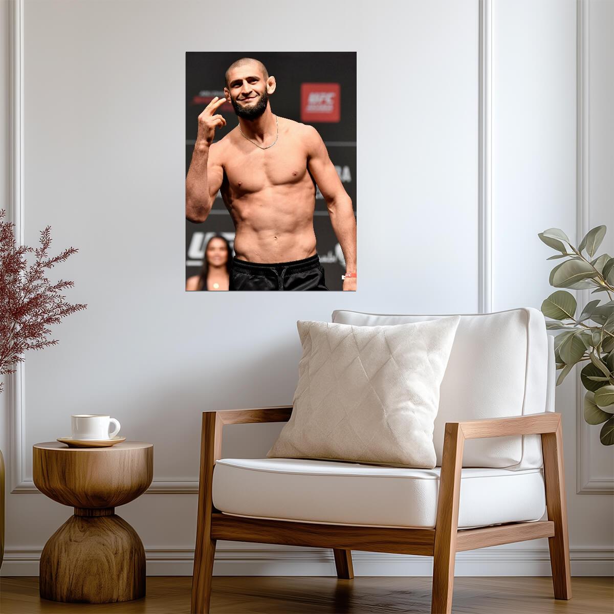 Khamzat Chimaev UFC Weigh-In | MMA Fighter Poster | Combat Sports Wall Art - Sports Poster