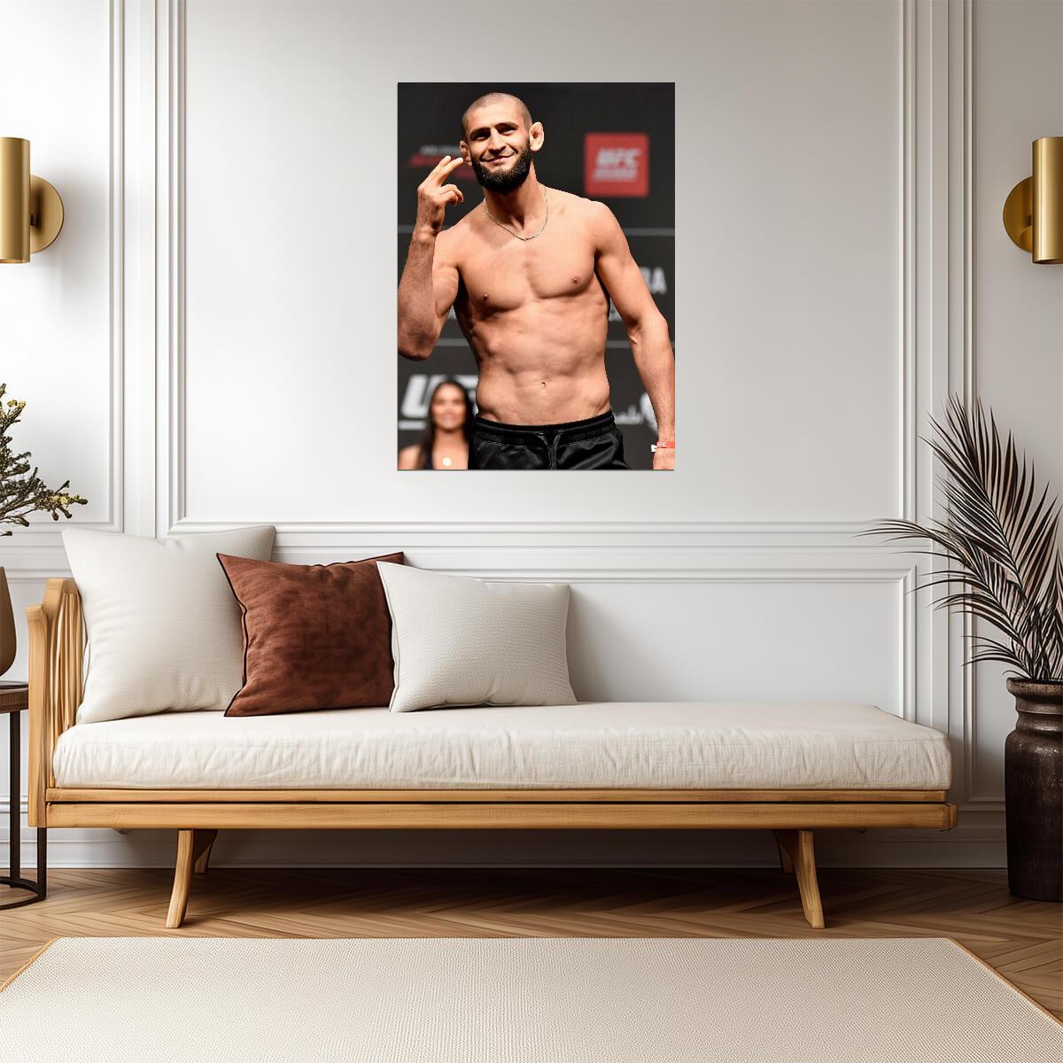 Khamzat Chimaev UFC Weigh-In | MMA Fighter Poster | Combat Sports Wall Art - Sports Poster