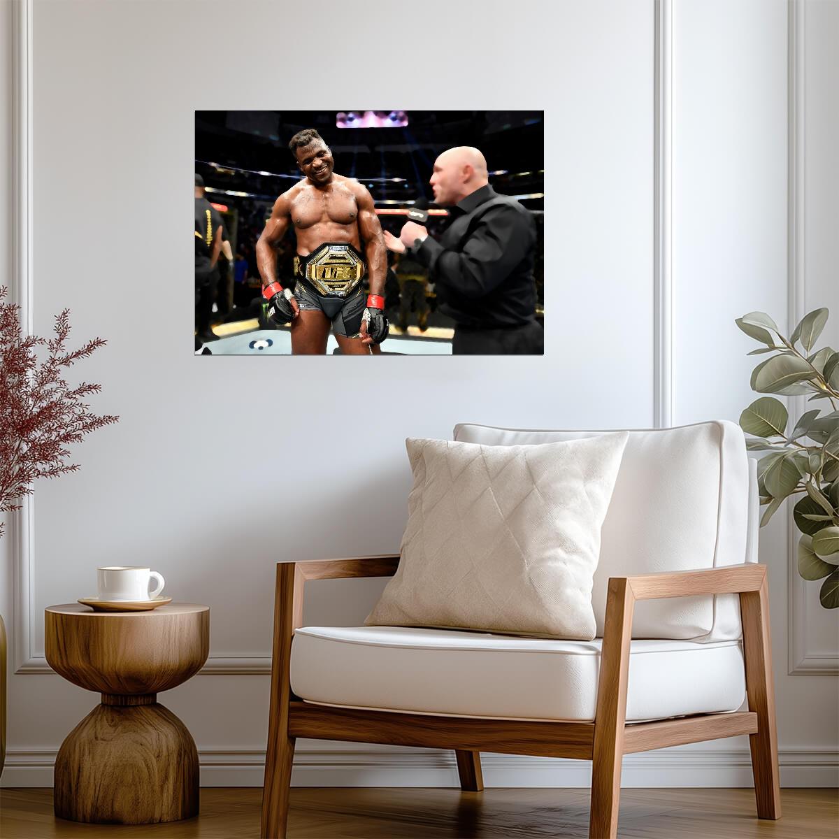 Francis Ngannou 2021 UFC Heavyweight Champion | MMA Poster | Sports Legend Victory Print - Sports Poster