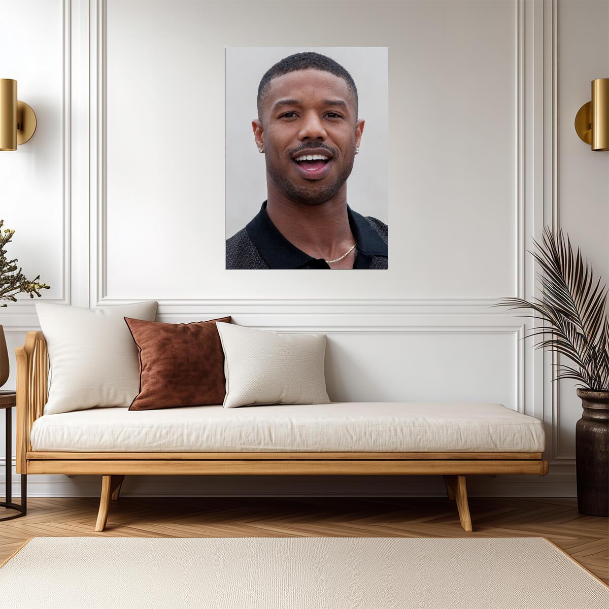 Michael B. Jordan Smiling Portrait | Celebrity Photo Poster | Modern Actor Wall Art - Celebrities Poster