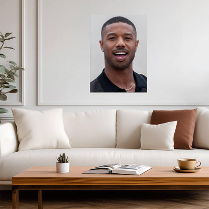 Michael B. Jordan Smiling Portrait | Celebrity Photo Poster | Modern Actor Wall Art - Celebrities Poster