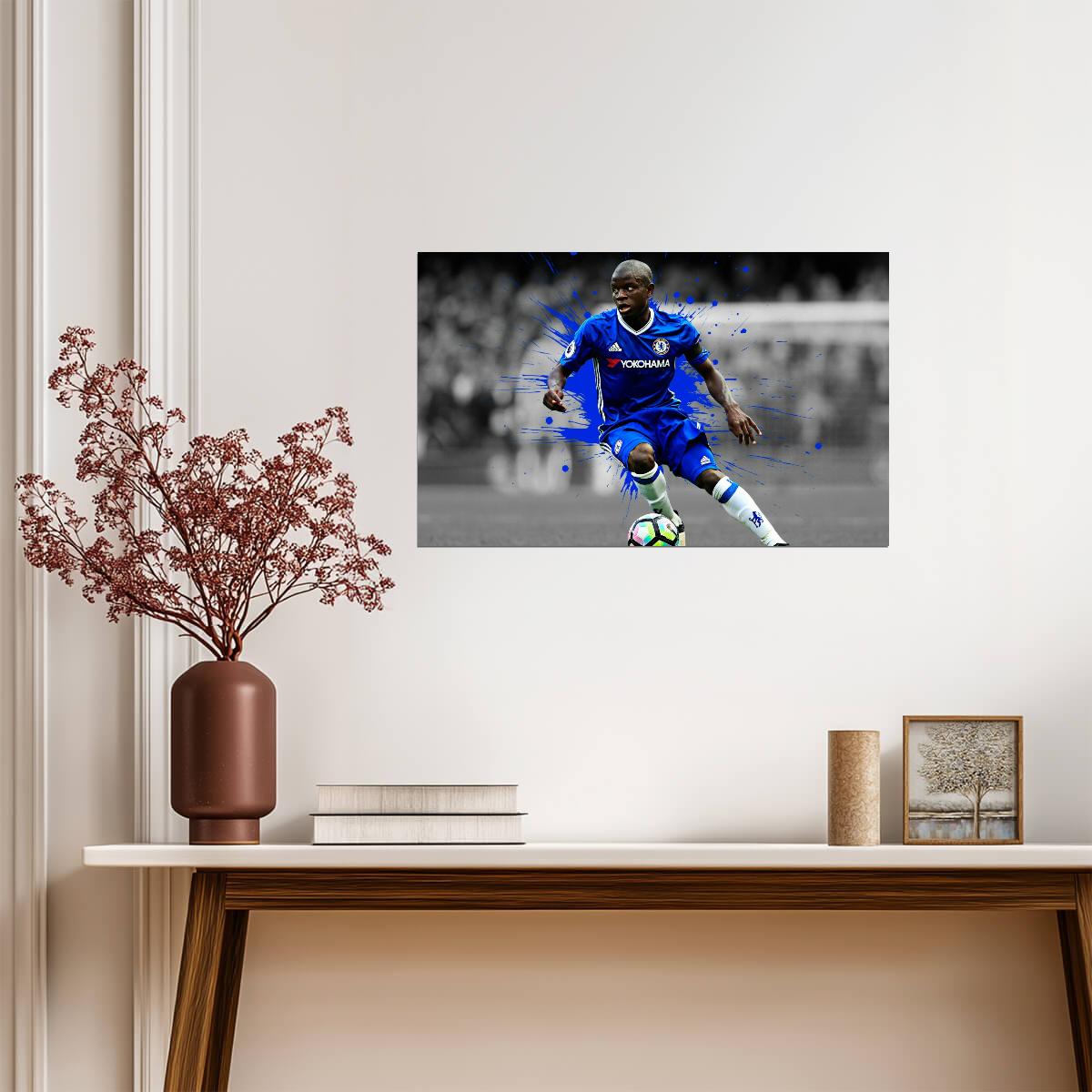 N'Golo Kanté Chelsea FC | Soccer Action Poster | Color Splash Sports Art - Sports Poster