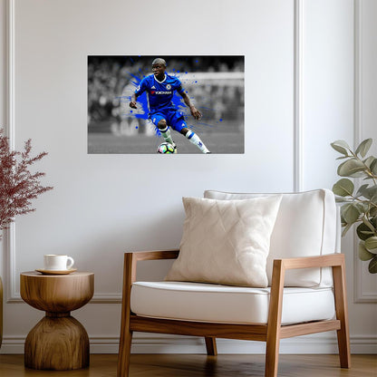 N'Golo Kanté Chelsea FC | Soccer Action Poster | Color Splash Sports Art - Sports Poster