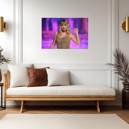 Taylor Swift in Gold Bodysuit | Live Performance Poster | Concert Tour Wall Art - Music Poster